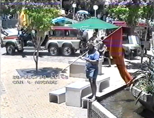 Patrick Coleman captured on CCTV footage in Townsville mall while addressing shoppers